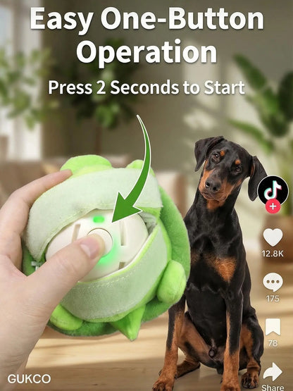 Interactive Dog Ball – Motion Activated Automatic Rolling Toy, USB Rechargeable & Squeaky, Self-Play Boredom Relief for Small Medium Dogs & Cats, Durable Indoor Outdoor Pet Toy